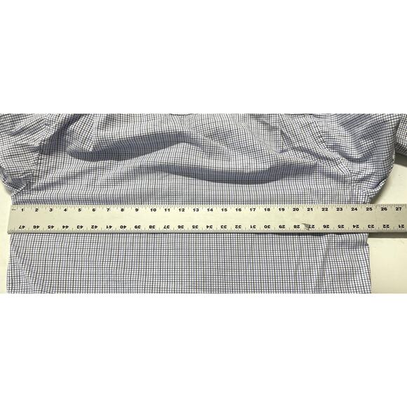 Tommy Hilfiger Button Up Shirt Mens Size Large L Blue White Gray Plaid FLAW - Picture 6 of 9